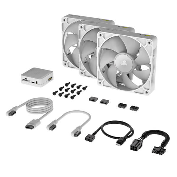 Corsair iCUE Link RX120 RGB 120mm PWM White Cabinet Fan (Triple Pack)